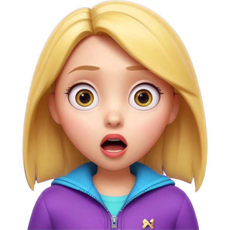 3D cartoon girl, pixar style, surprised expression, mouth closed with zipper, big eyes, vibrant colors, dramatic lighting, dark background, youtube thumbnail style, ultra detailed, high quality, sharp focus, 16:9, 4k
b emoji