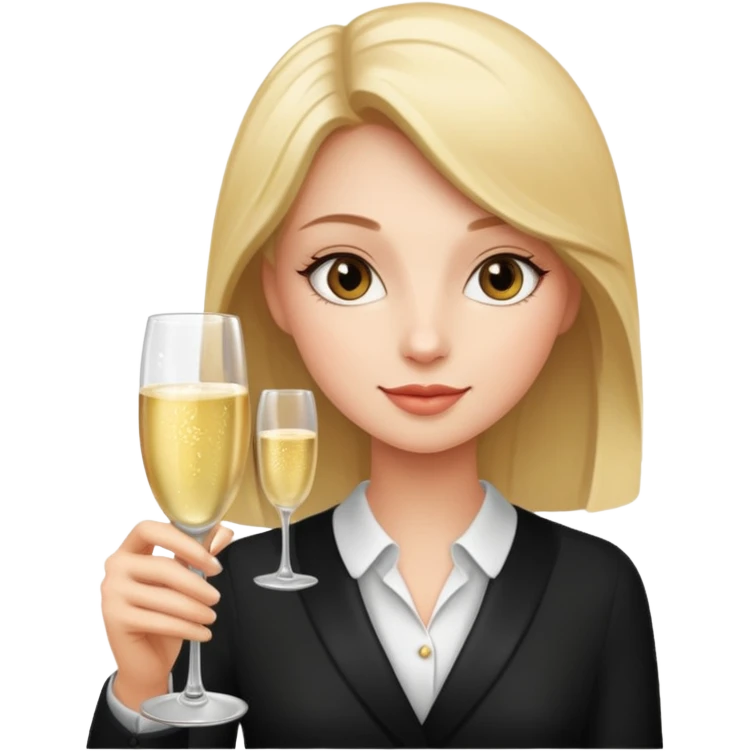 girl with sampine glass emoji