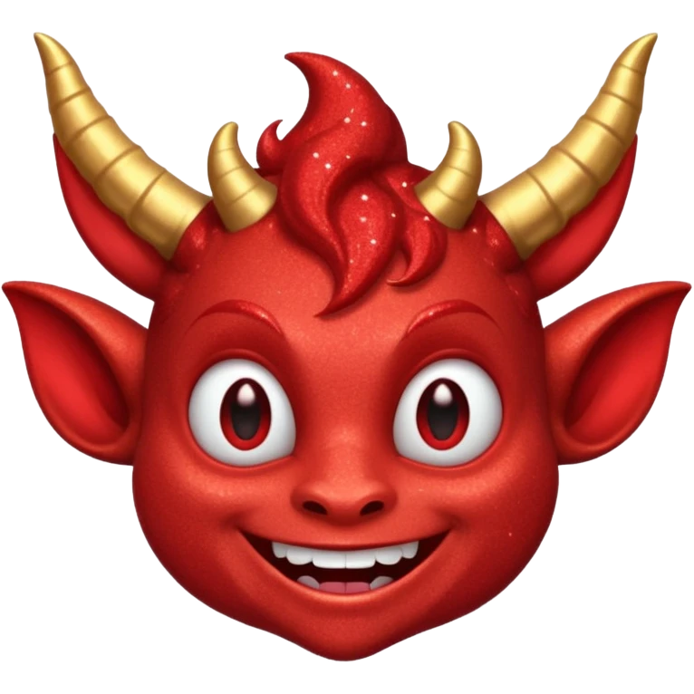 red glitter imp happy emoji