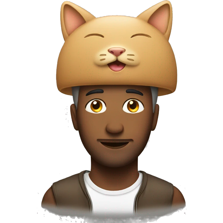 man with cat on his head emoji