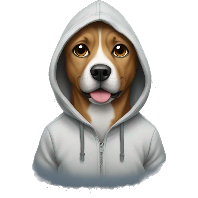 Dog wearing a hoodie emoji