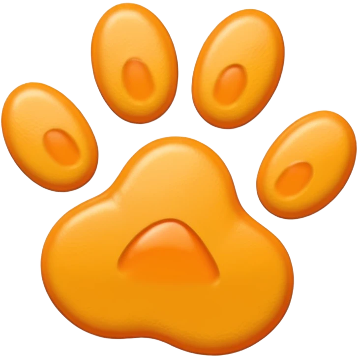 a very light pale pastel yellow-orange pawprint emoji