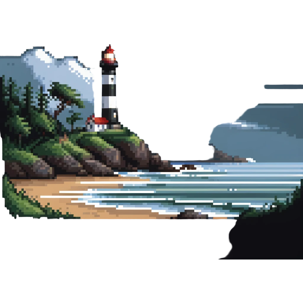 coastal landscape with lighthouse emoji