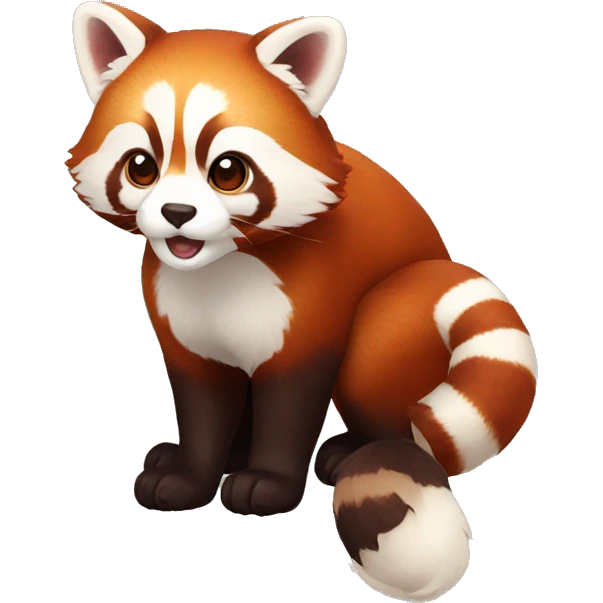 Red Panda Cat hybrid full body emoji