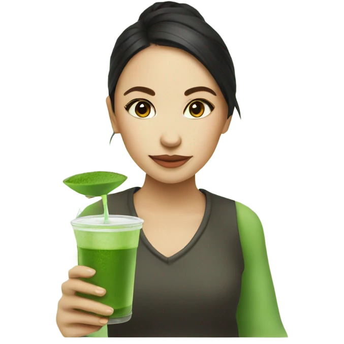 Girl drink matcha emoji