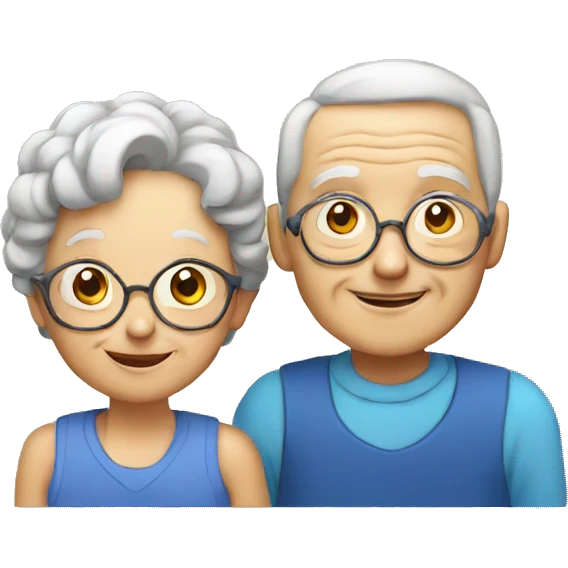 old people and a child emoji
