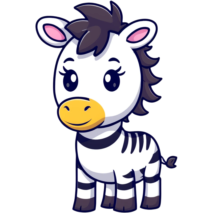 cartoon zebra head with mane emoji
