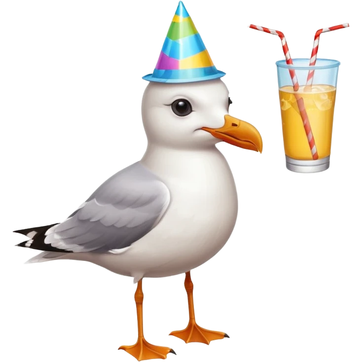 A seagull partying emoji