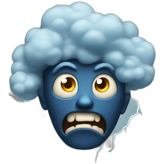 Scary cartoon storm emoji