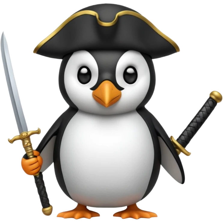 Penguin pirate emoji