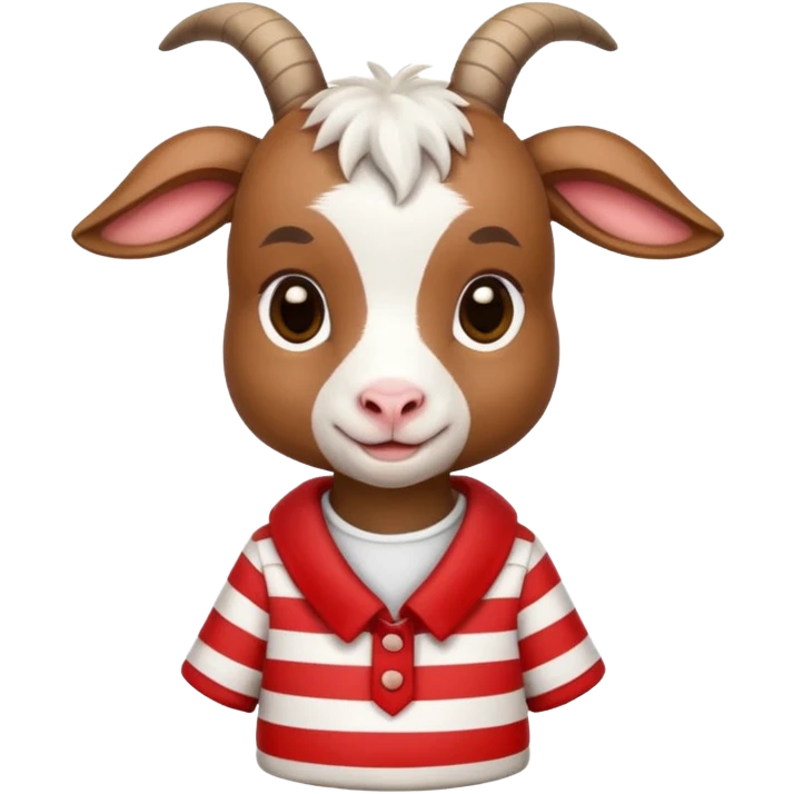 baby goat wearing red and white striped shirt  emoji