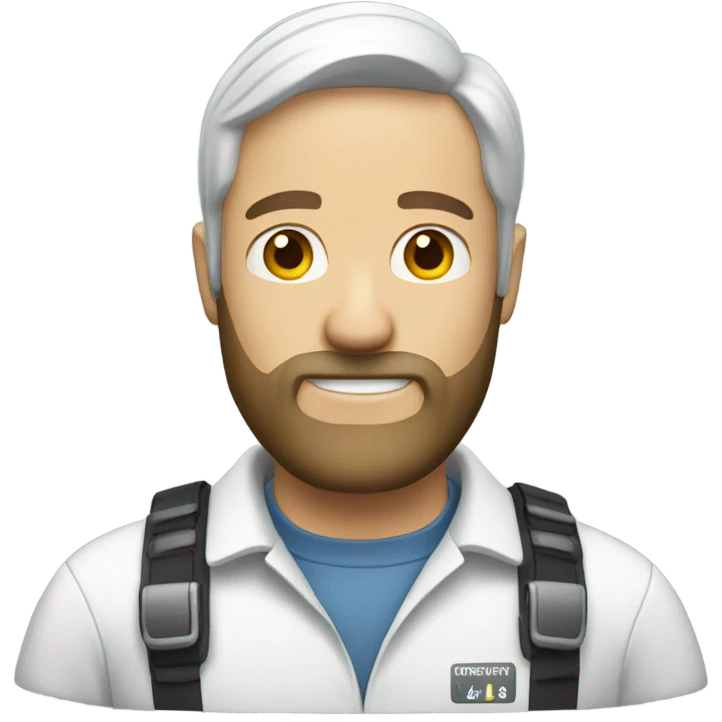 White safety man with beard emoji