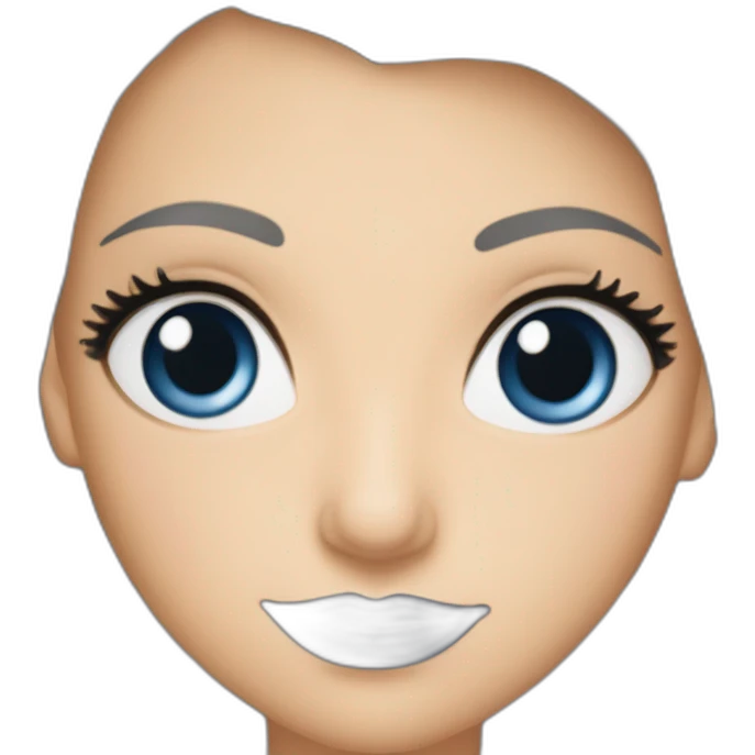 Belle femme châtain claire aux yeux bleus et aux lèvres pulpeuses  emoji