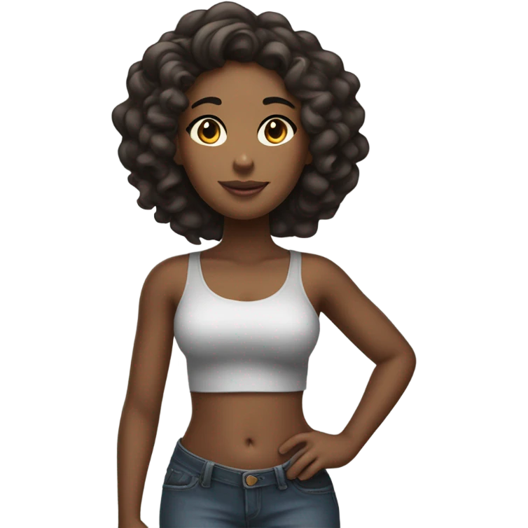 African American girl w curvaceous physique emoji