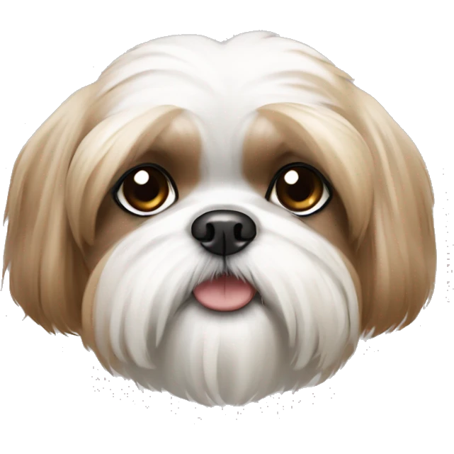 White and light brown shih tzu dog emoji