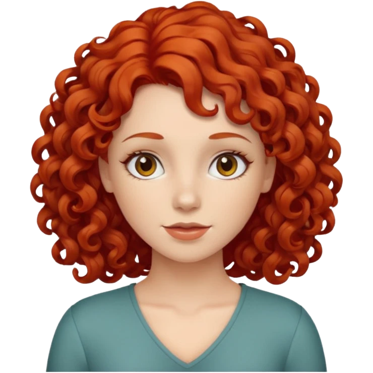 female curly red hair emoji
