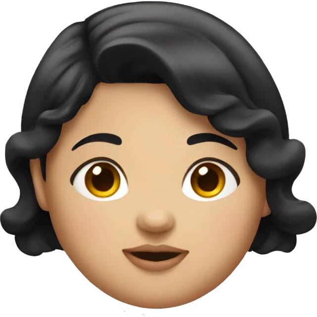Fat girl with black hair emoji