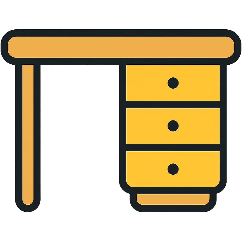 A desk, color outline style emoji