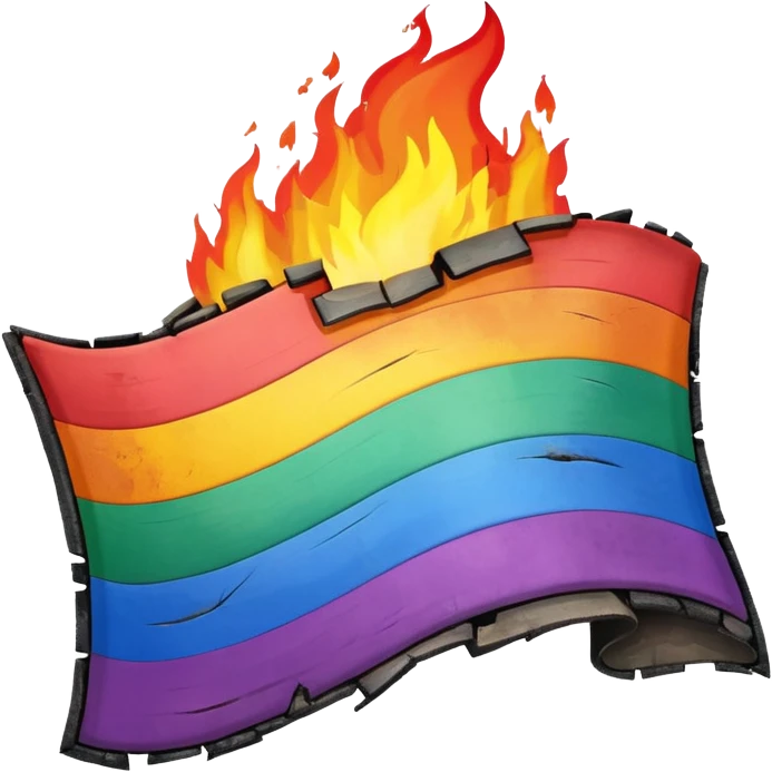 destroyed by fire lgbt flag  emoji
