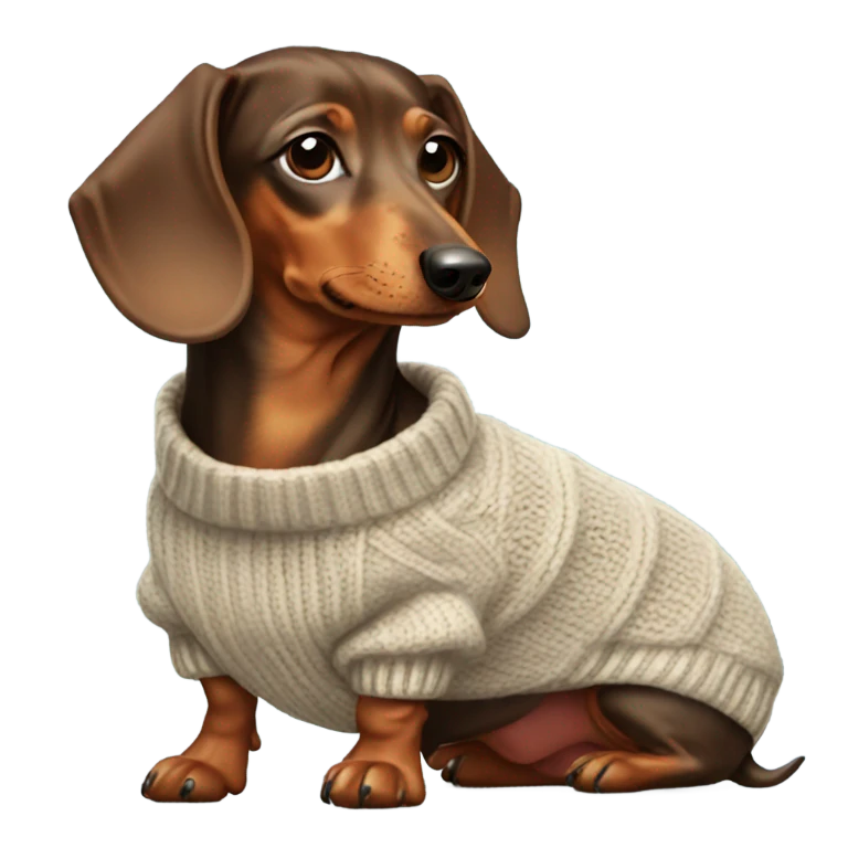 Dachshund wearing a sweater emoji