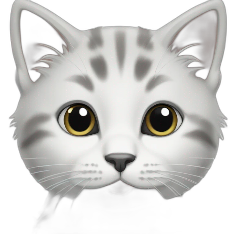 white and grey kitten emoji