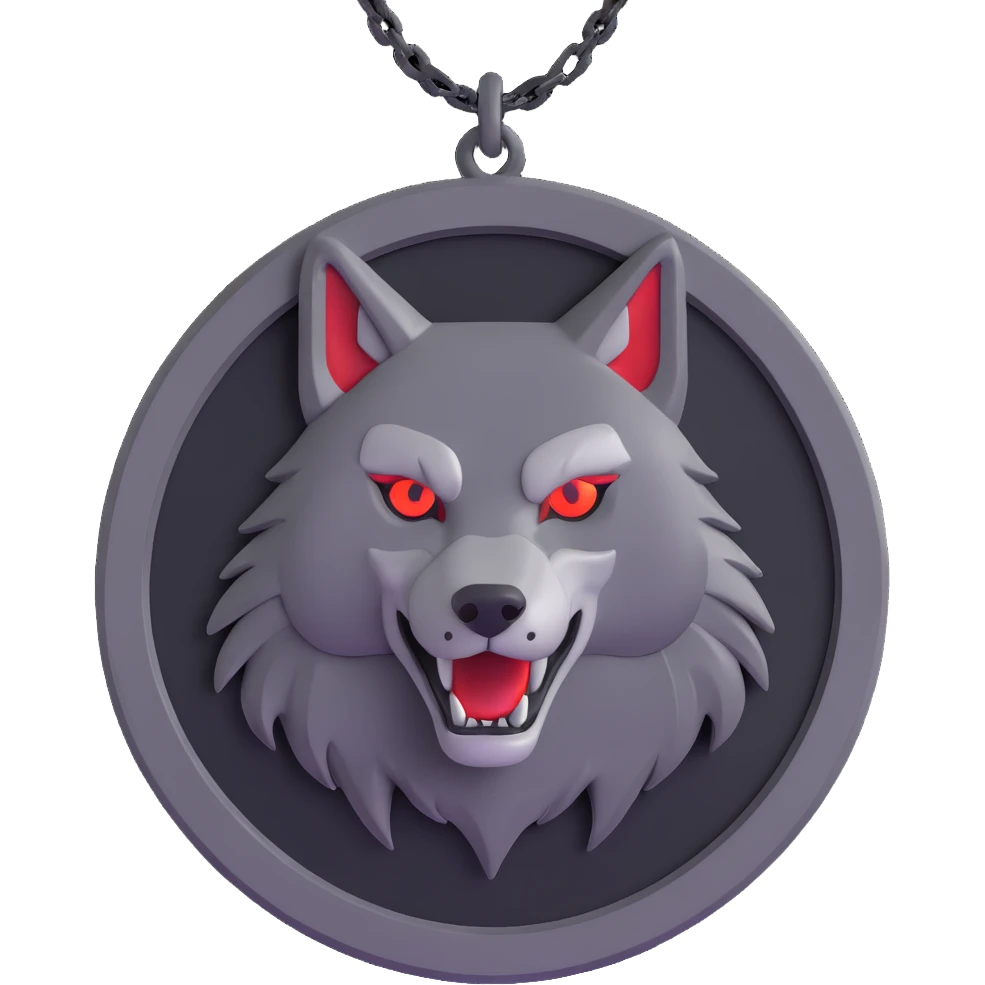 Witcher wolf school medallion with chain emoji