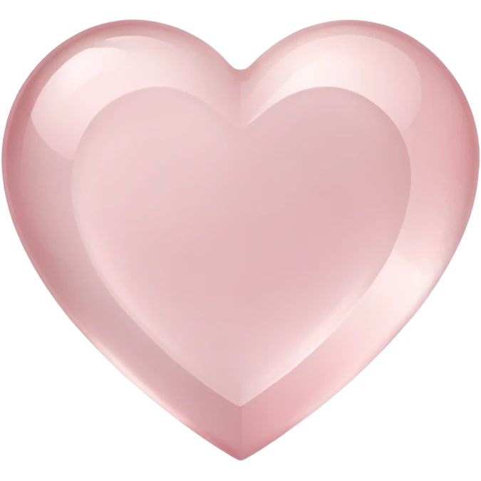 Heart-shaped rose quartz crystal with delicate pink hue and subtle inner cloudiness emoji