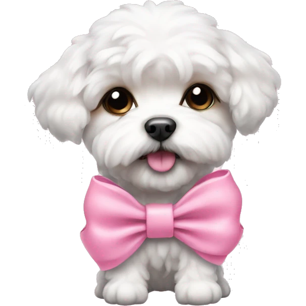 Schichon puppy pink bow emoji