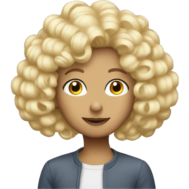 mouse with short curly blond wig emoji