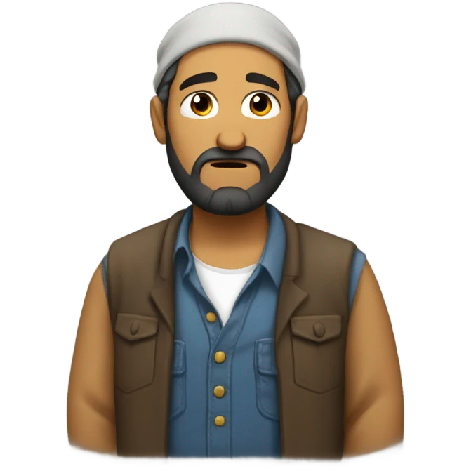 Tired man with beard cholo  emoji
