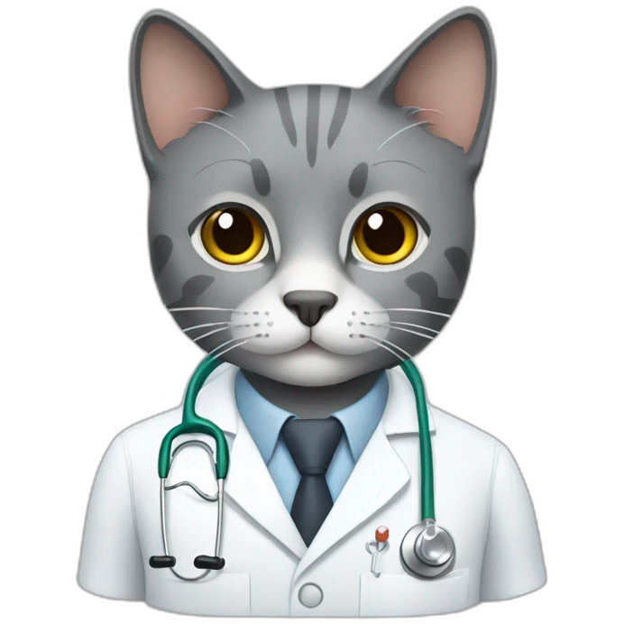 Gray cat doctor emoji