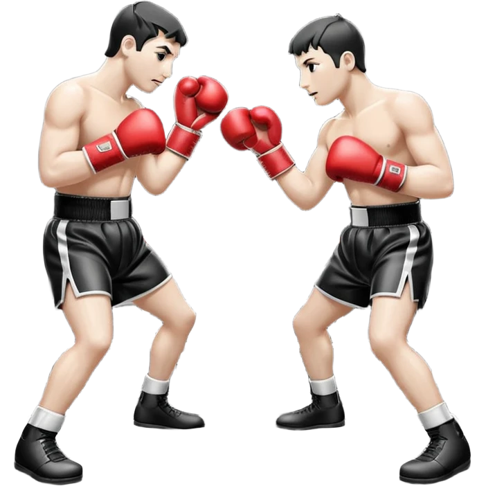 Chess pieces boxing, holding guard and jabbing emoji