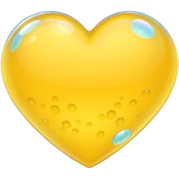 yellow heart with a bubble texture emoji