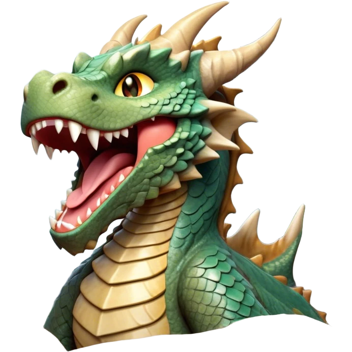 Cinematic Cute Yawning Giant Rock Dragon Portrait Emoji, Head tilted slightly with a dramatic, wide-open yawn, revealing a colossal, rugged body with weathered, rock-like scales and subtly drooping, earthy features rendered in authentic, stony texture; high shine, relaxed yet powerful, styled with a dash of timeless geological charm, soft glowing outline, capturing the essence of a sleepy but stoic rock behemoth ready to settle into an ancient, enduring slumber! emoji