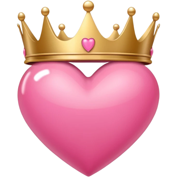 Crown little pink with heart emoji