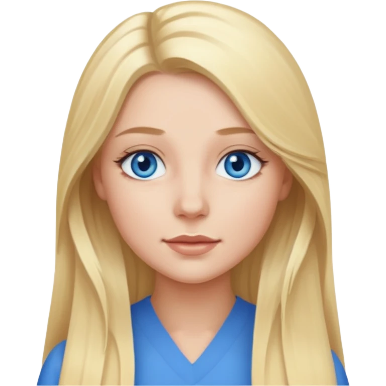 Millie King with blue eyes, long blonde hair emoji