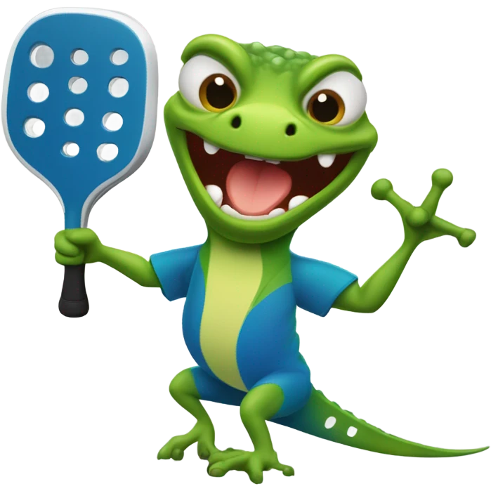 Lizard playing pickleball emoji