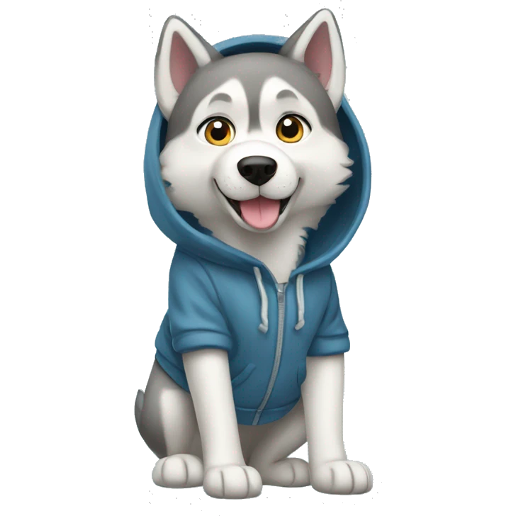 realistic husky full body in a hoody  emoji
