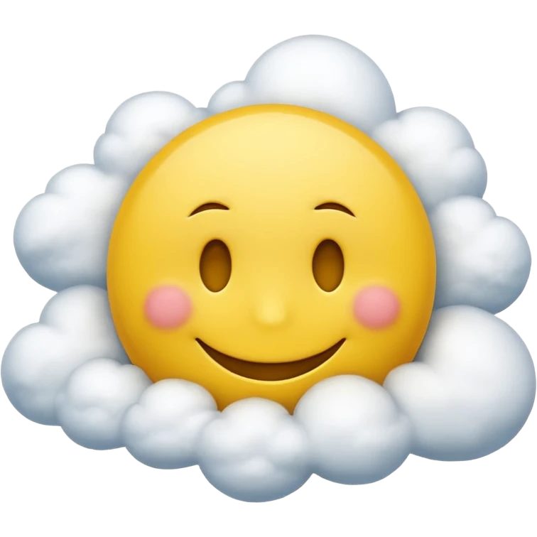 zone out smiley face with clouds floating around its head emoji