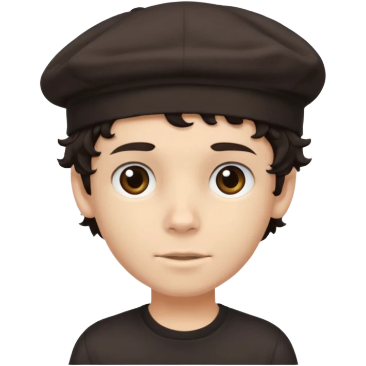 young boy dark hair with flat skullcap and curly sidelocks emoji