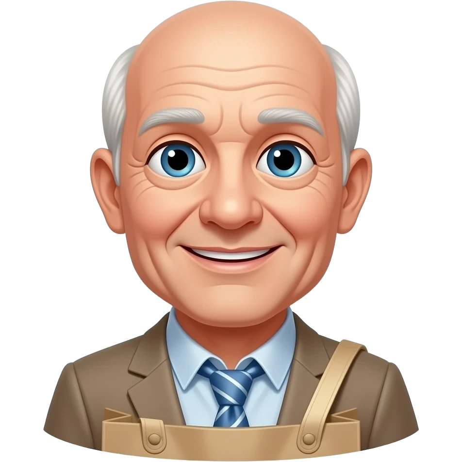 old bald man with shopping bag emoji