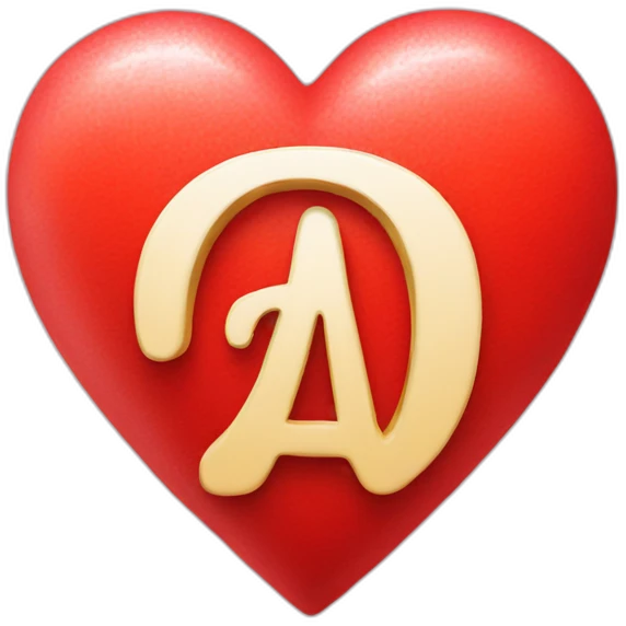 Love heart with letter A emoji