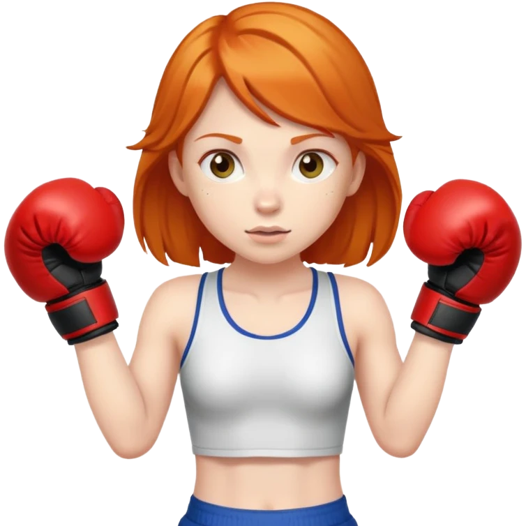 Ginger girl with boxing gloves emoji