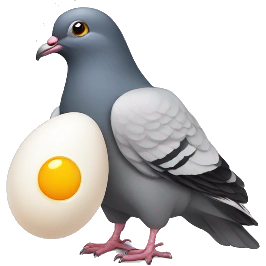 Pigeon with egg emoji