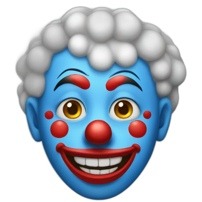 Blue clown emoji