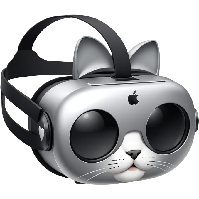 Apple Vision Pro 9 VR headset with cat logo on it  emoji