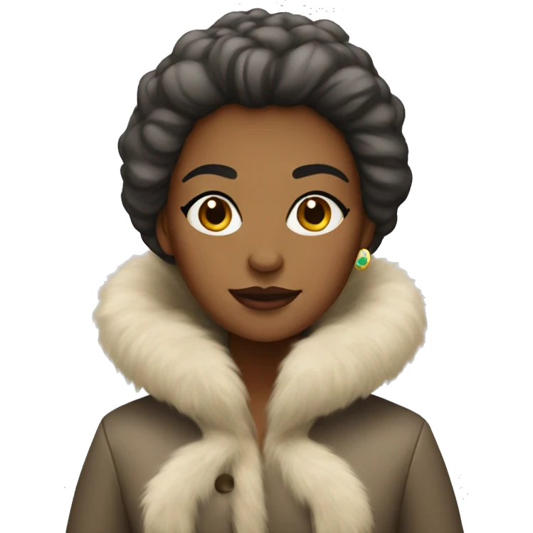 Woman in fur coat emoji