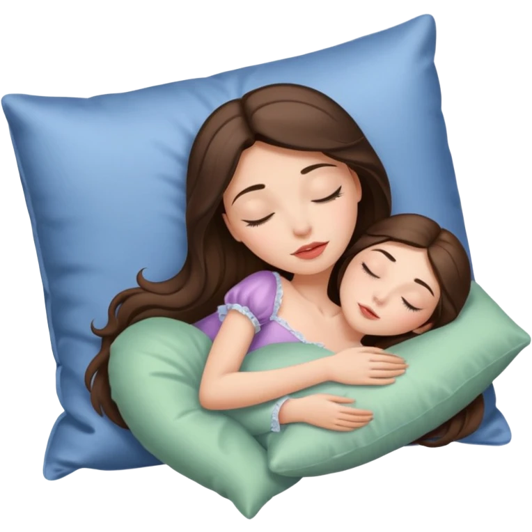 sleeping beauty brunette white girl with a silk pillow emoji