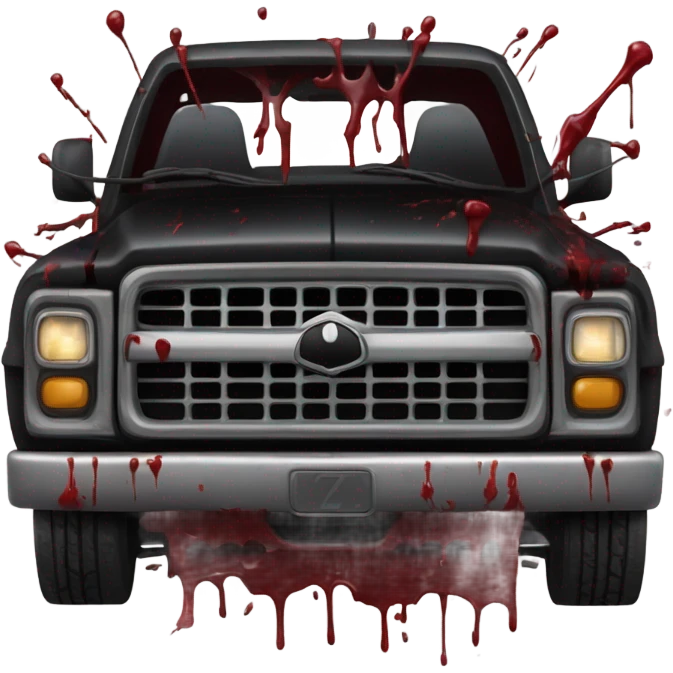 Gothic pickup truck with blood emoji