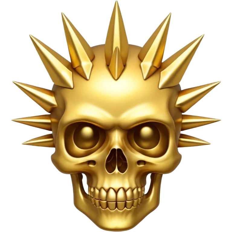 gold skull with spikes all around emoji